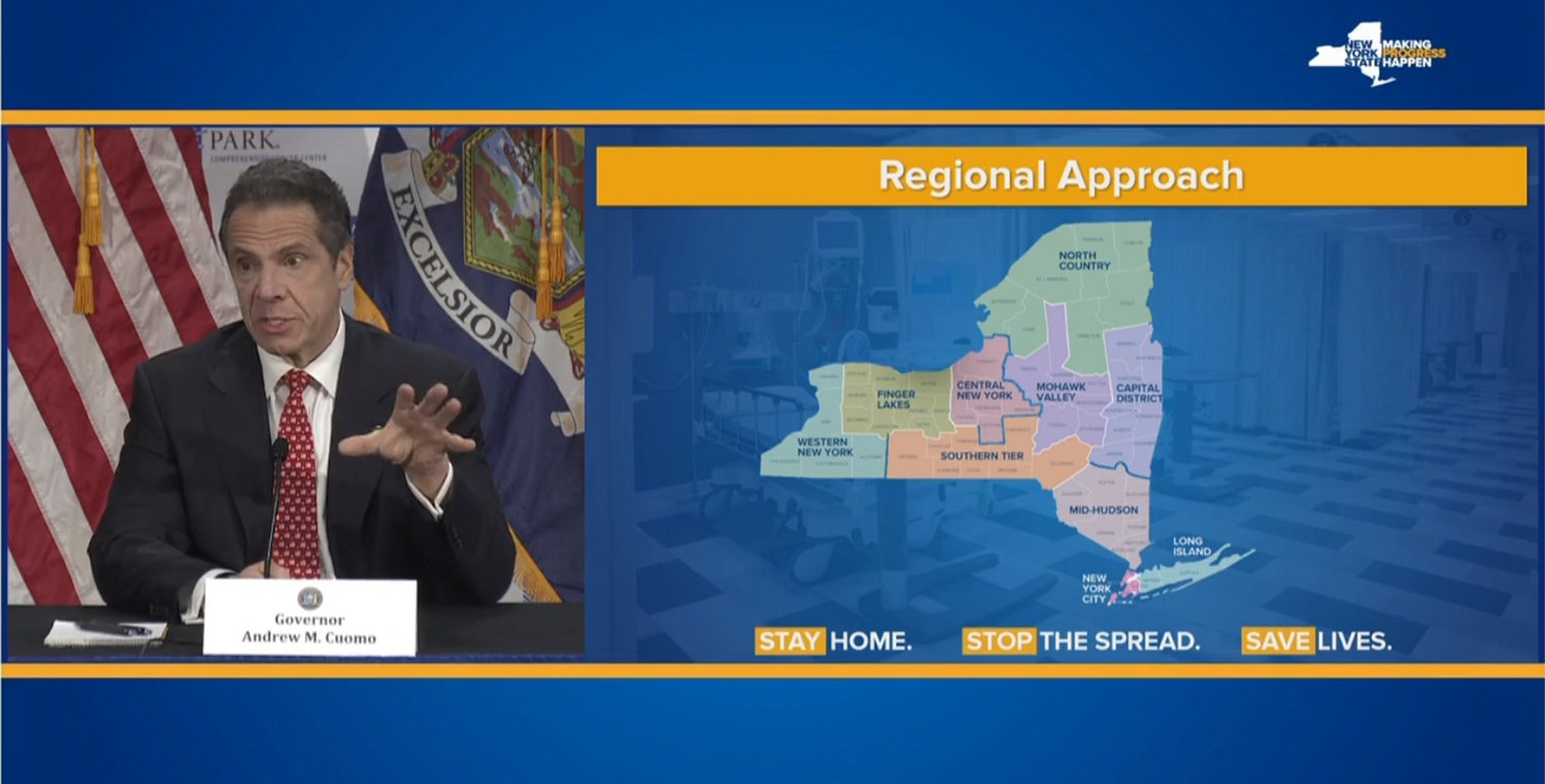 Southern Tier, Central NY, Mohawk Valley, Finger Lakes and North Country move to Phase Two.